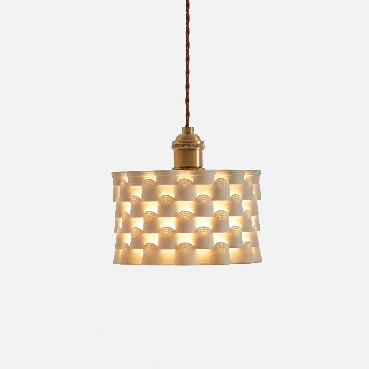 Stacked Tile ceramic pendant lamp white background SKU image