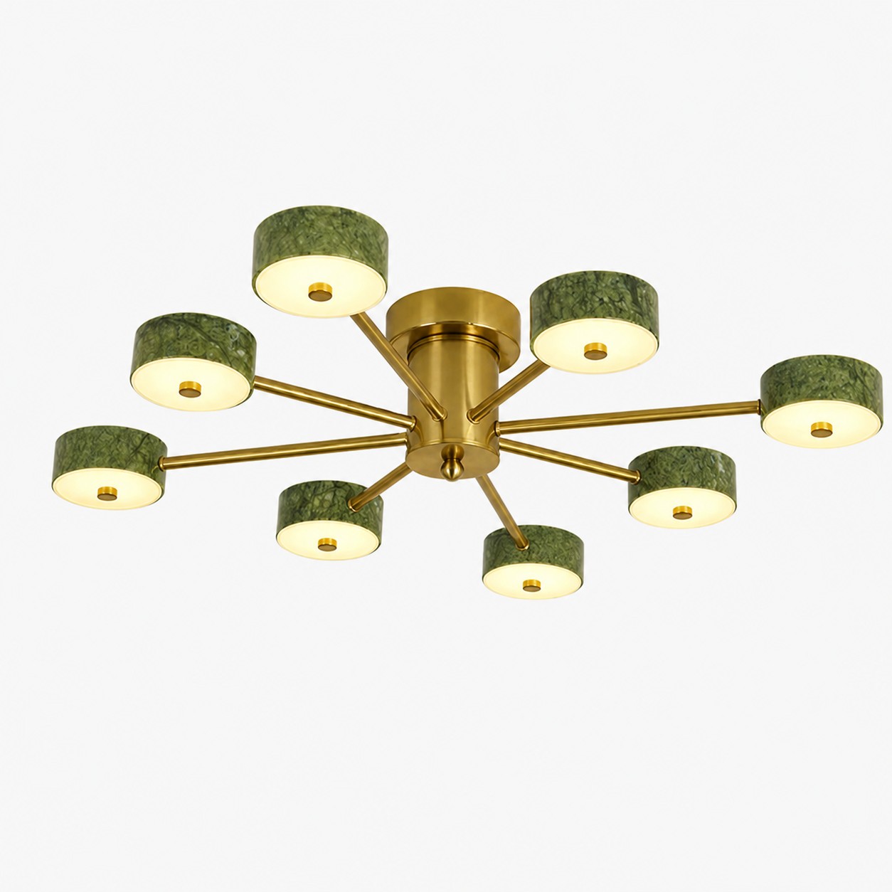 8-Light green jade radial ceiling light
