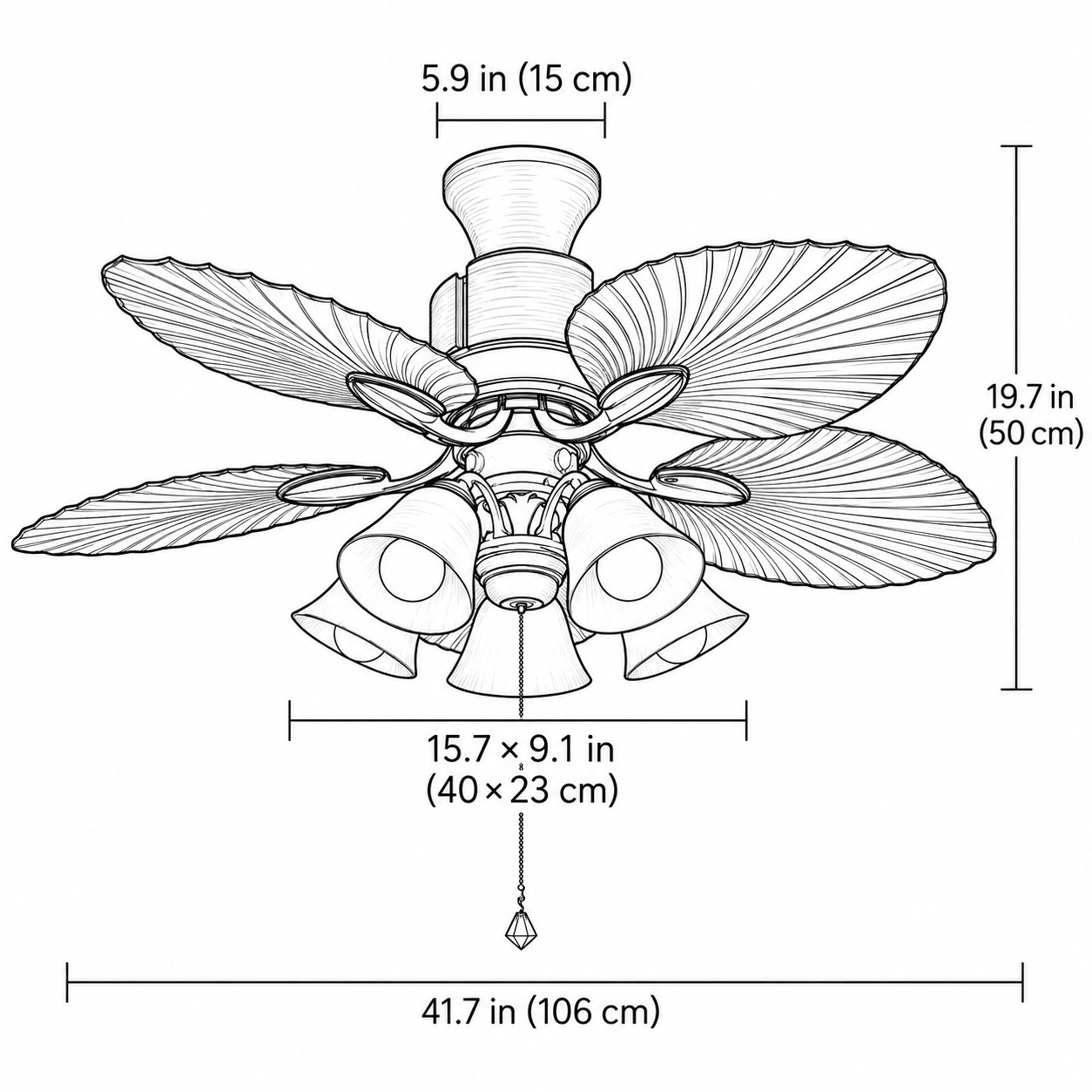 Deckenleuchte / 41,7 Zoll (106 cm)