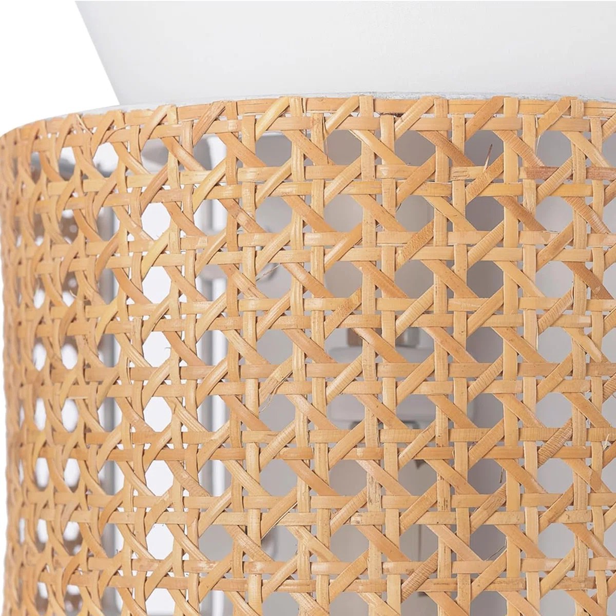 Close-up of the open natural rattan lattice