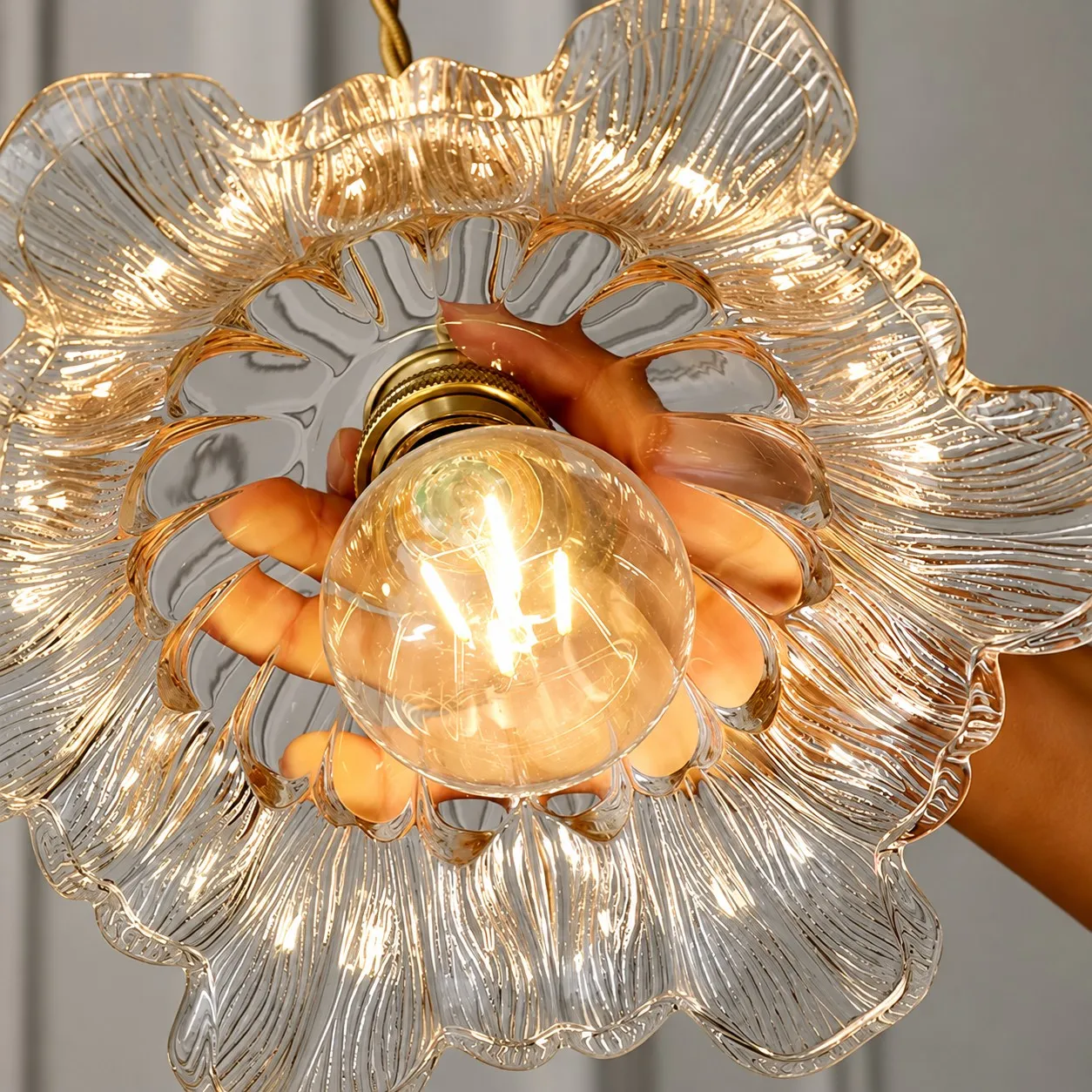 Striped Glass Wall Lamp in Detail