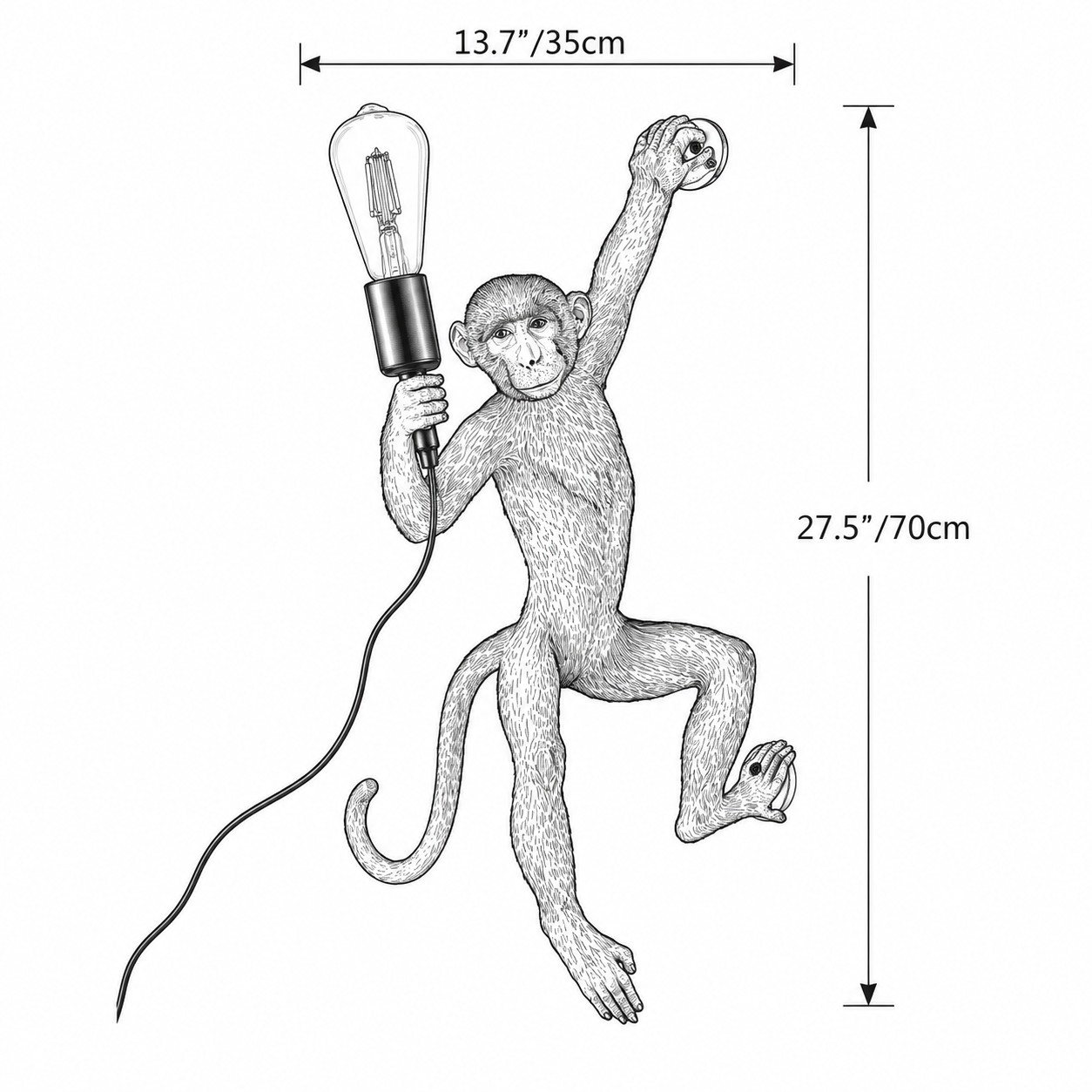 Diagramma delle dimensioni circa L 13,7 × A 27,5 pollici