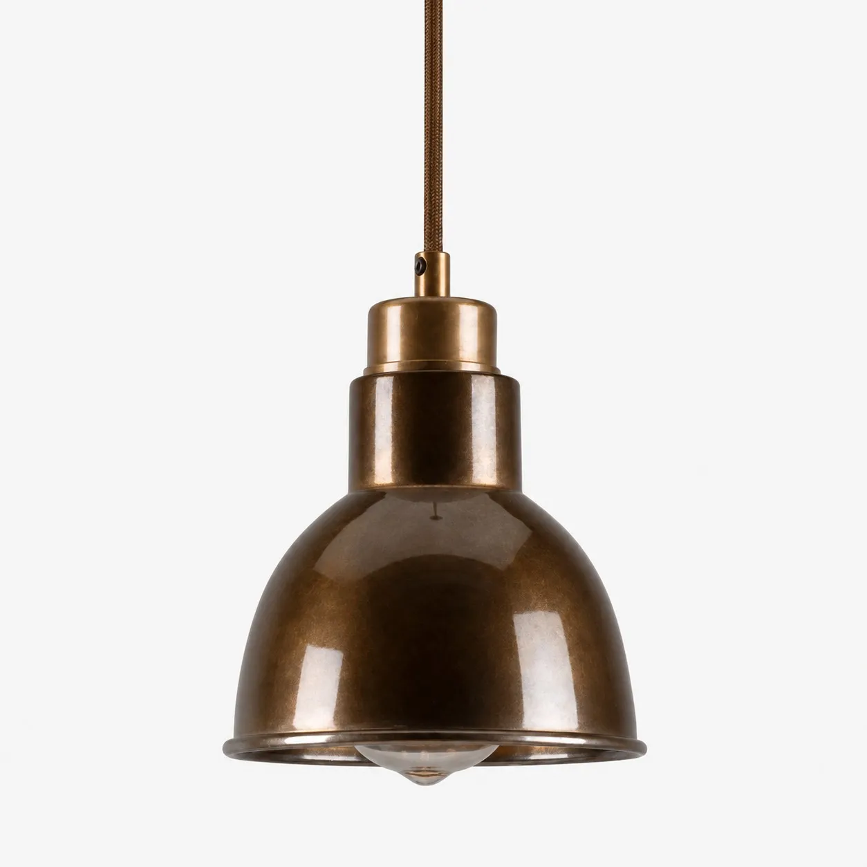 Industrielle, verstellbare Pendelleuchte aus Messing