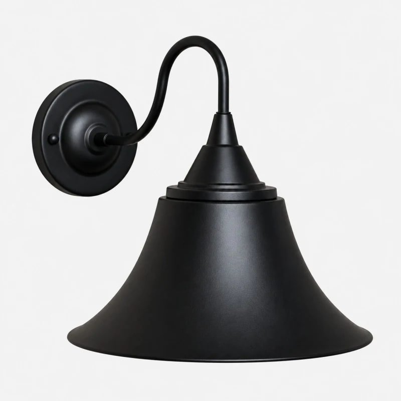 Close view of the black metal shade profile