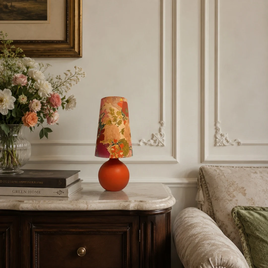 Orange-Blue fabric table lamp