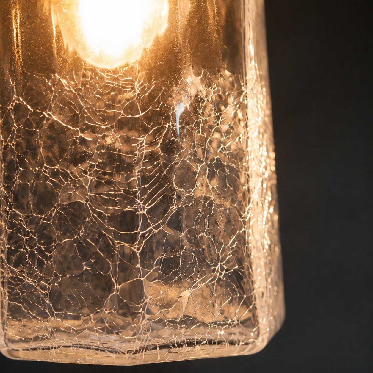Illuminated crackle glass texture detail