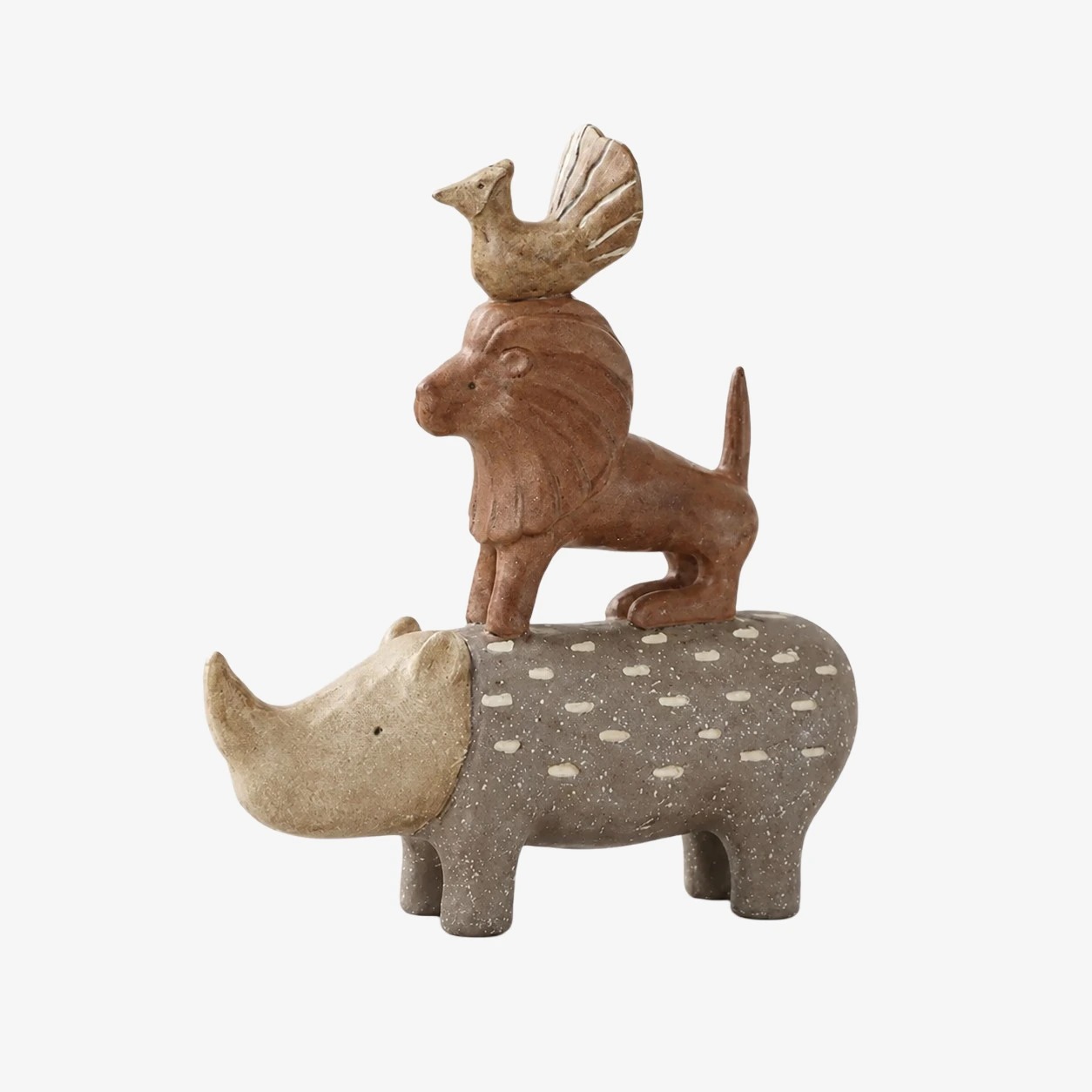 Qilin resin animal stack sculpture