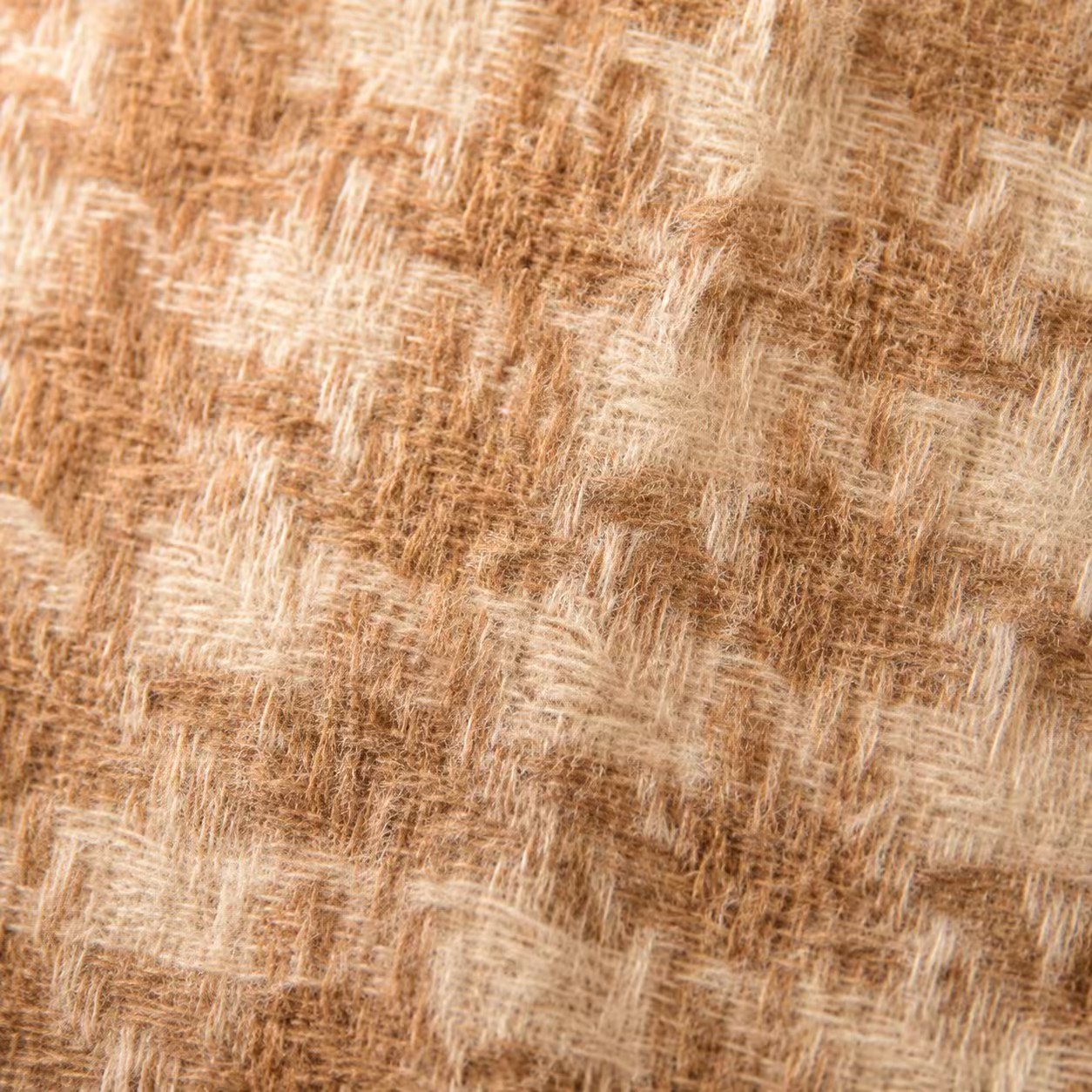 Detailed view of the gathered fabric shade