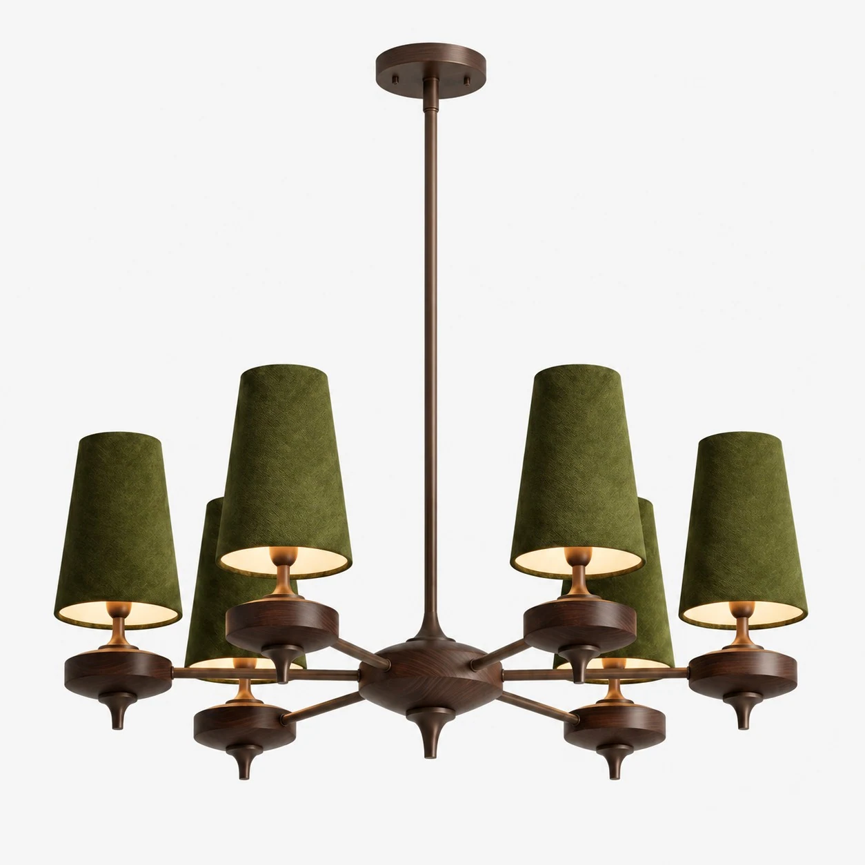 Green shade Hour Rho chandelier