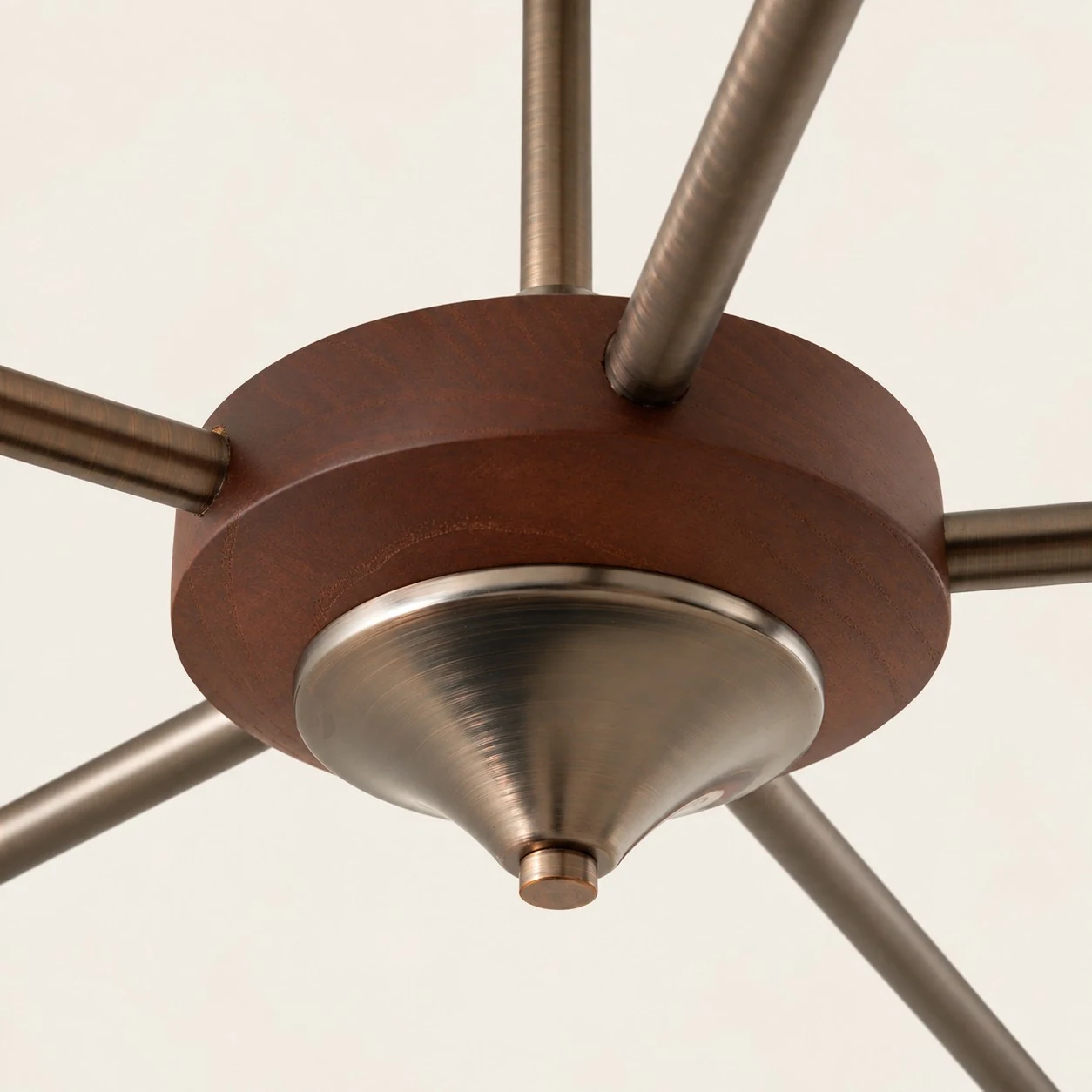 Close-up of chandelier central hub