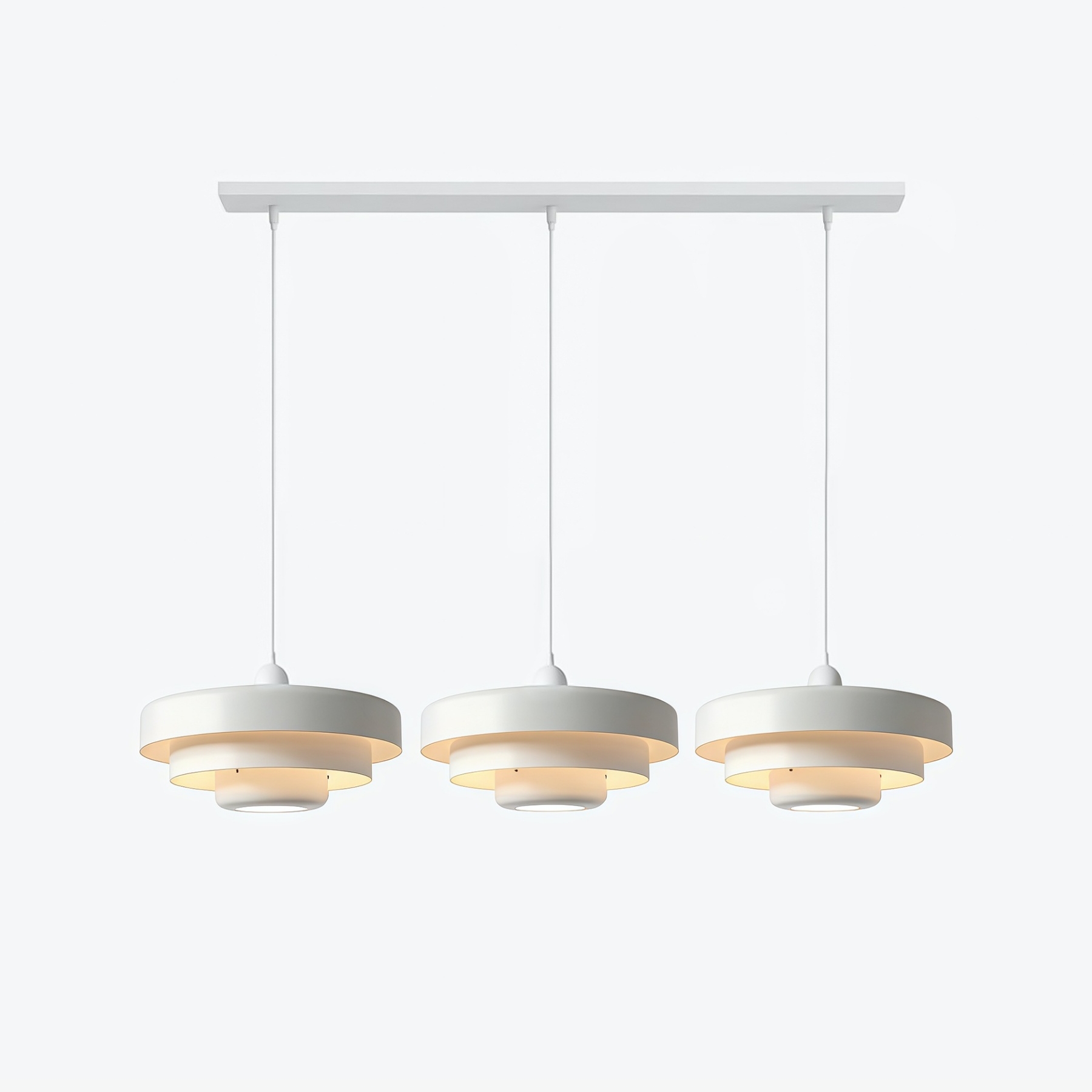 Suspension macaron &agrave; trois disques &mdash; m&eacute;tal peint nordique