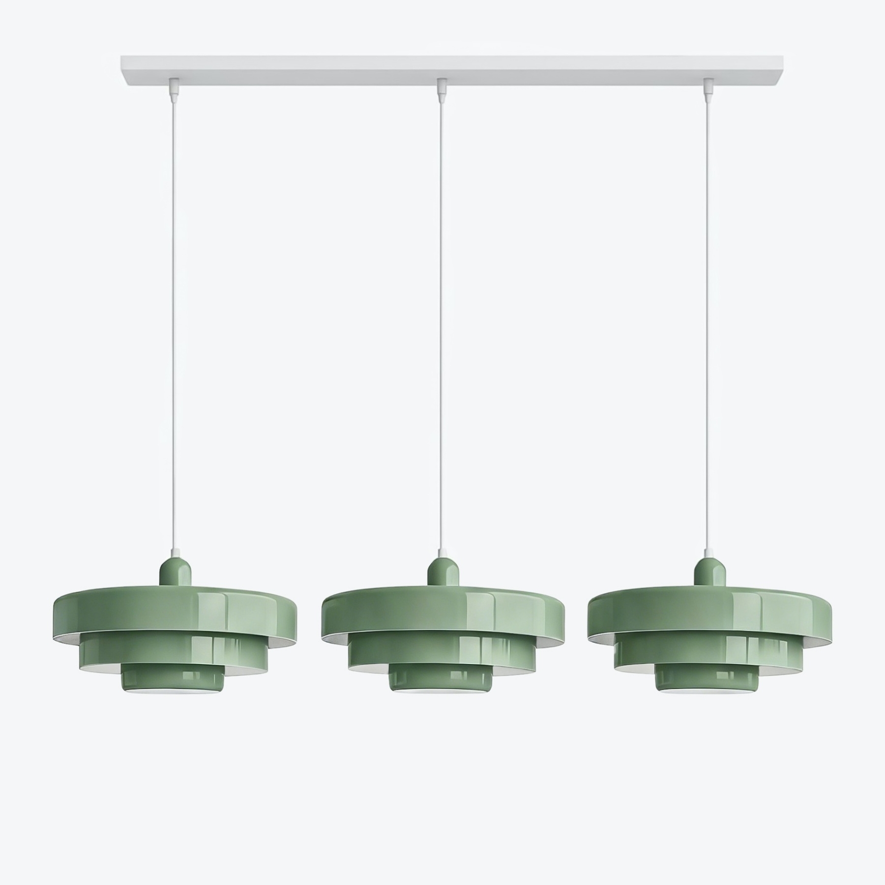 Suspension macaron &agrave; trois disques &mdash; m&eacute;tal peint nordique