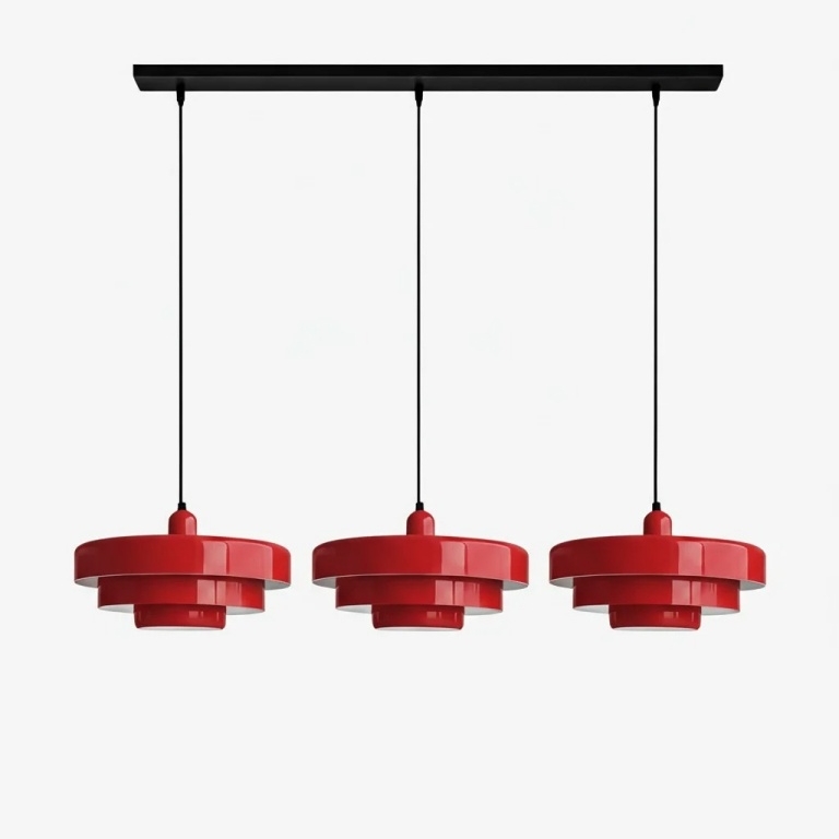 Suspension macaron &agrave; trois disques &mdash; m&eacute;tal peint nordique