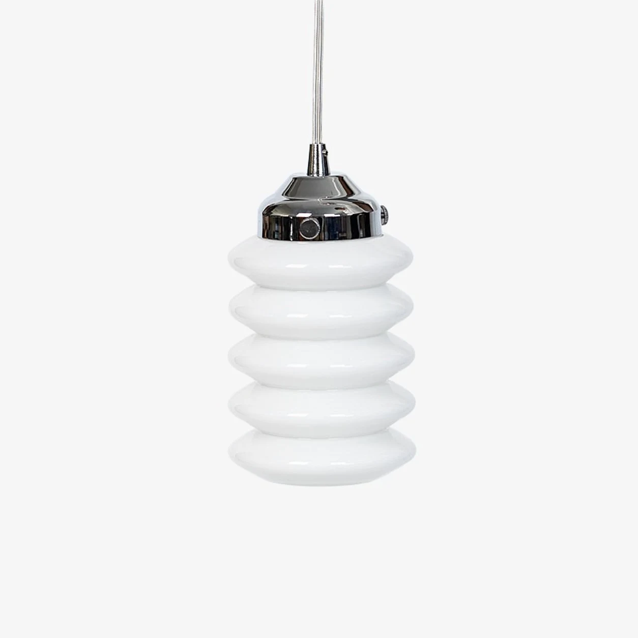 White Shade ribbed glass pendant light