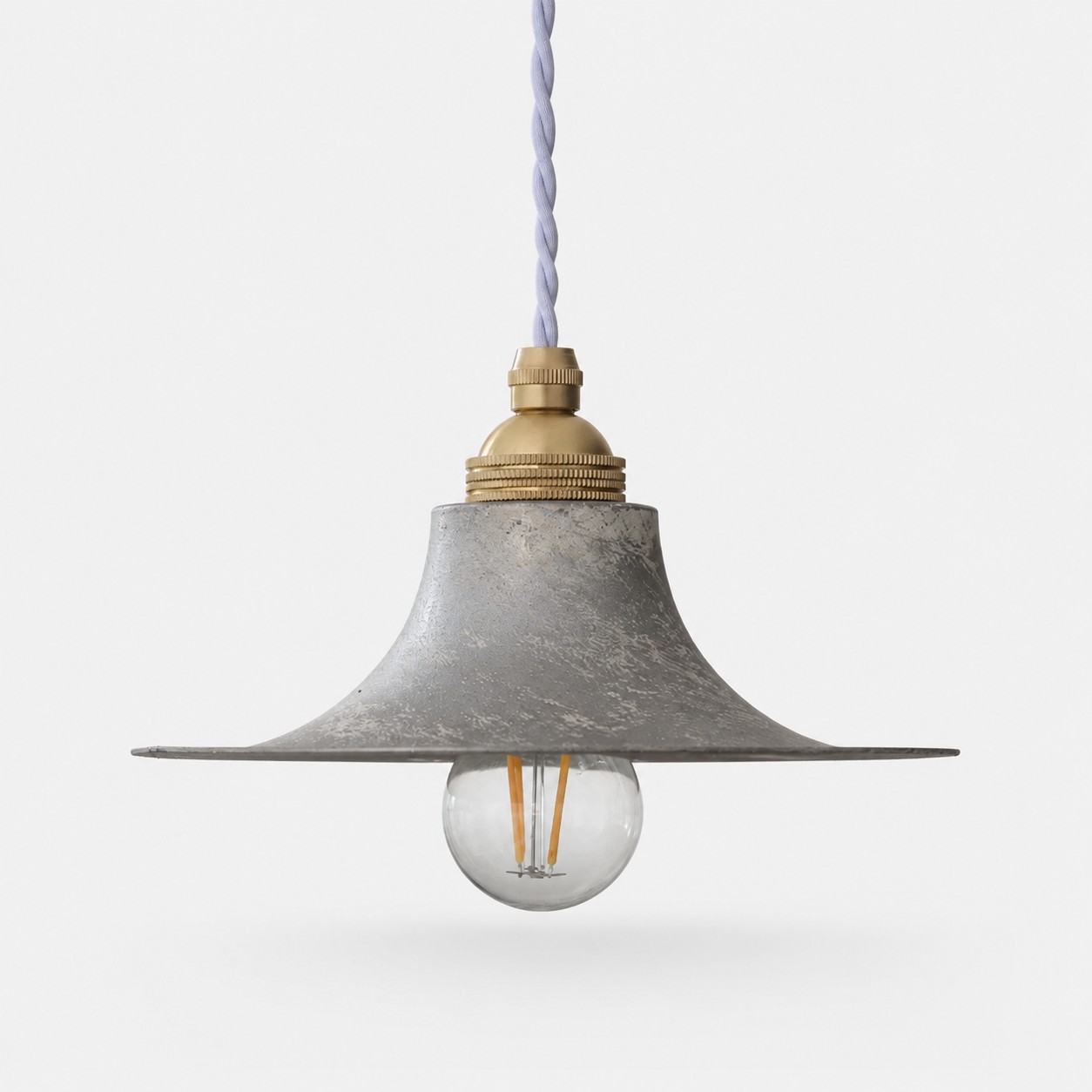 Hand-rusted silver flared pendant shade