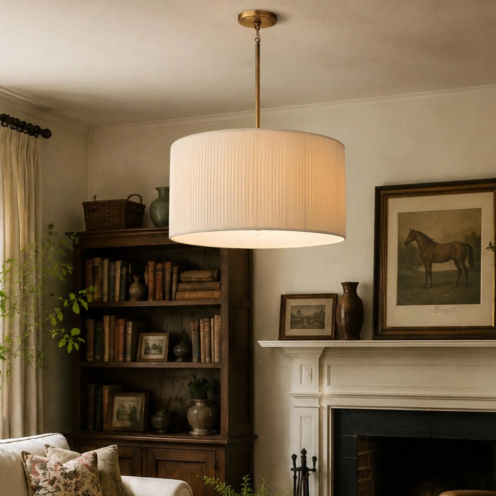 Dumora chandelier styled in a classic living room