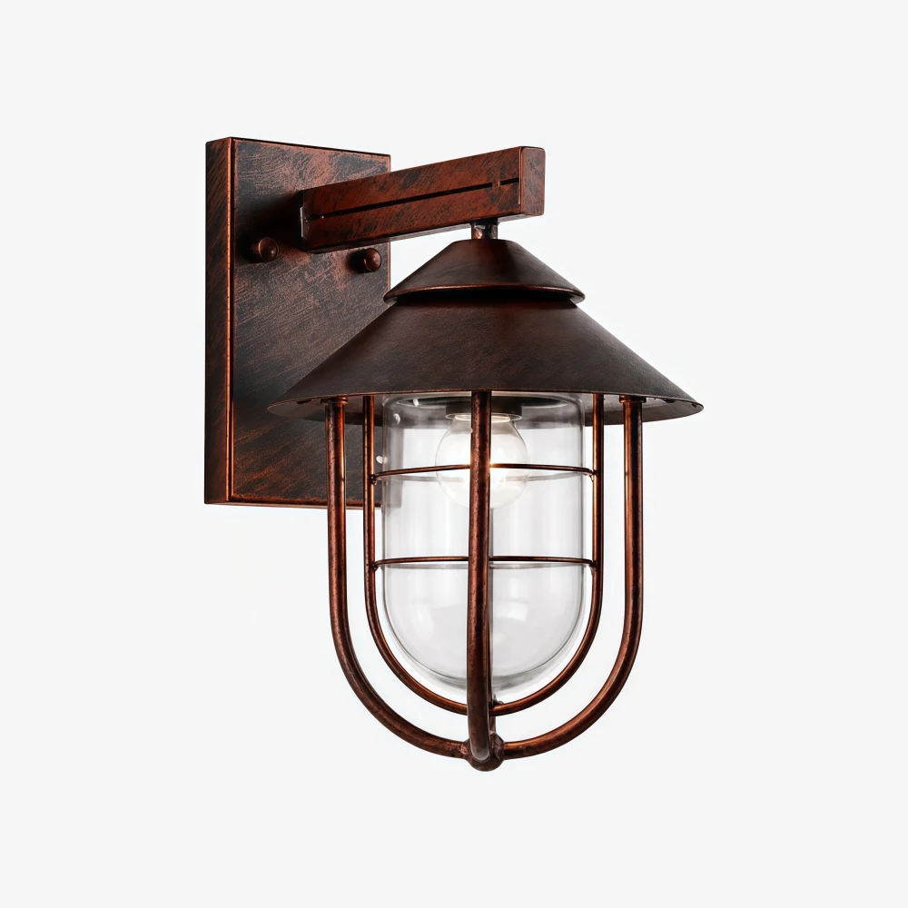 Distressed Rust finish Patnox wall light