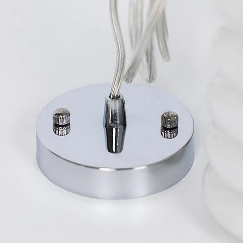 Chrome ceiling canopy and pendant cable detail