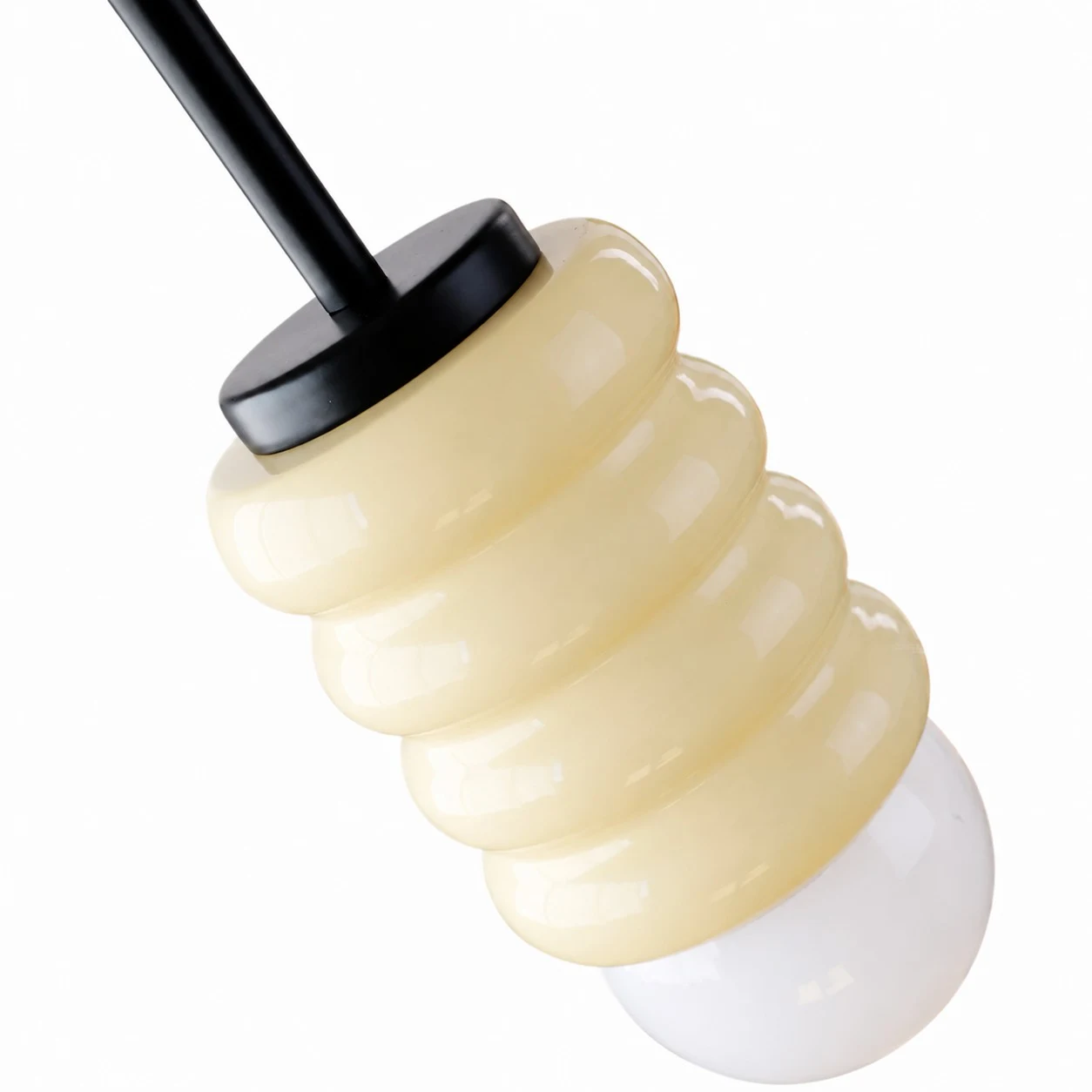 Beige ribbed shade detail