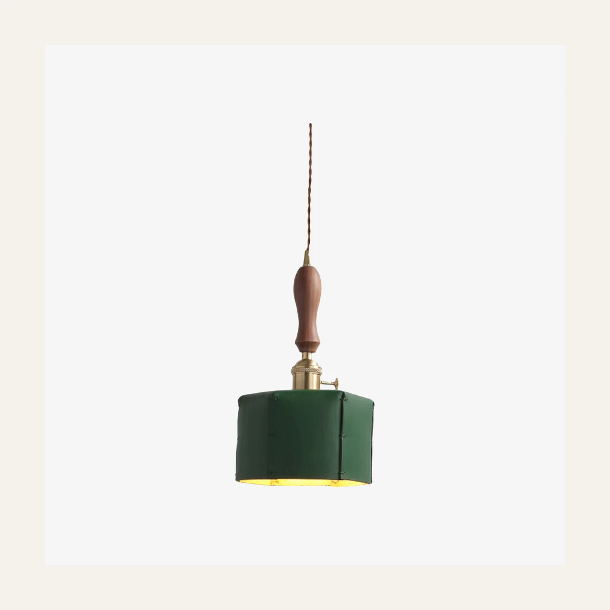 Style D green hexagonal leather pendant light