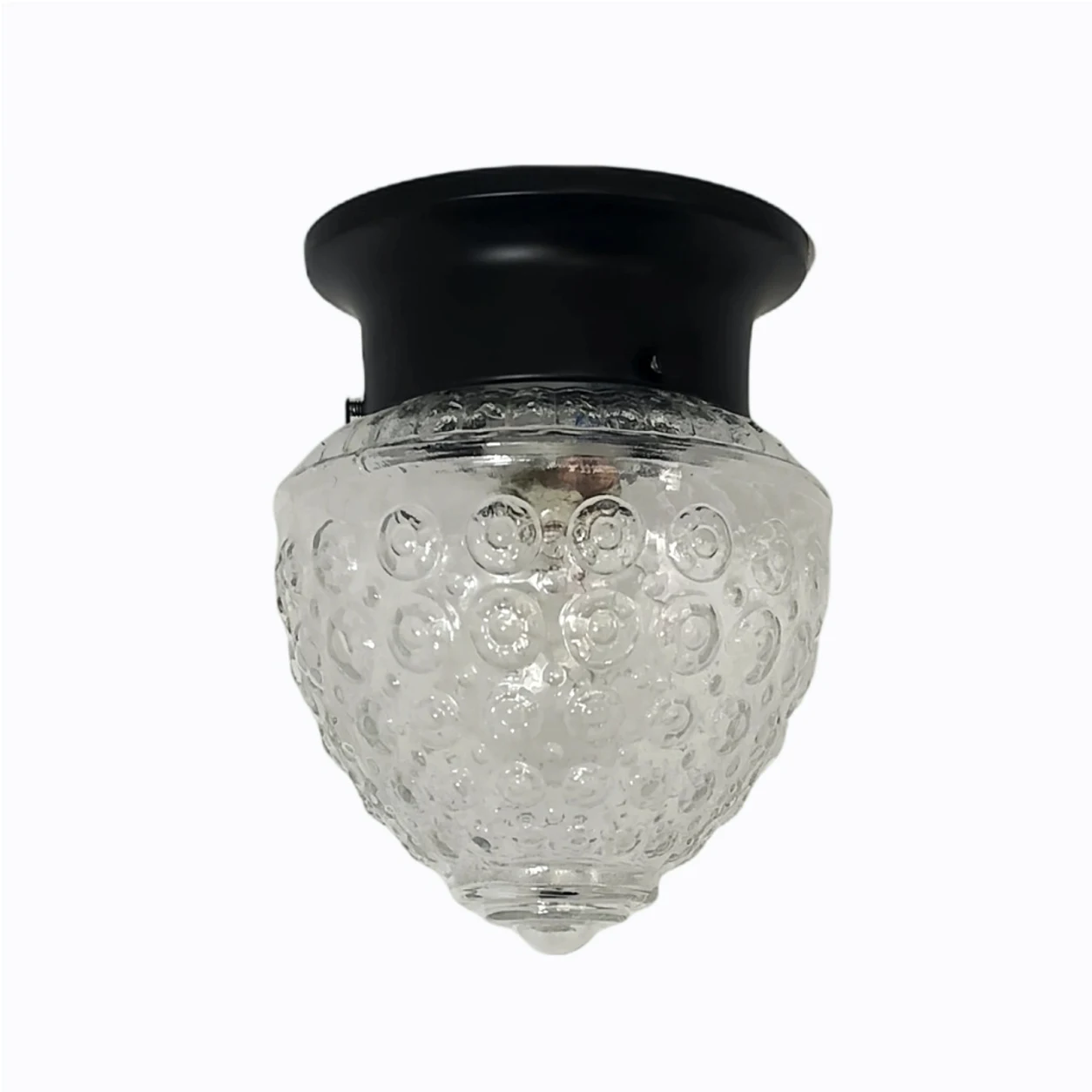 Style D minimalist glass ceiling lamp in black finish