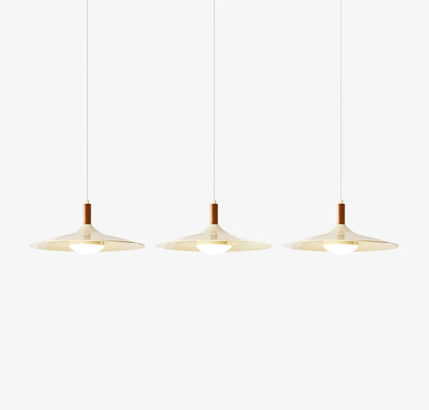 Cream pendant light with three heads