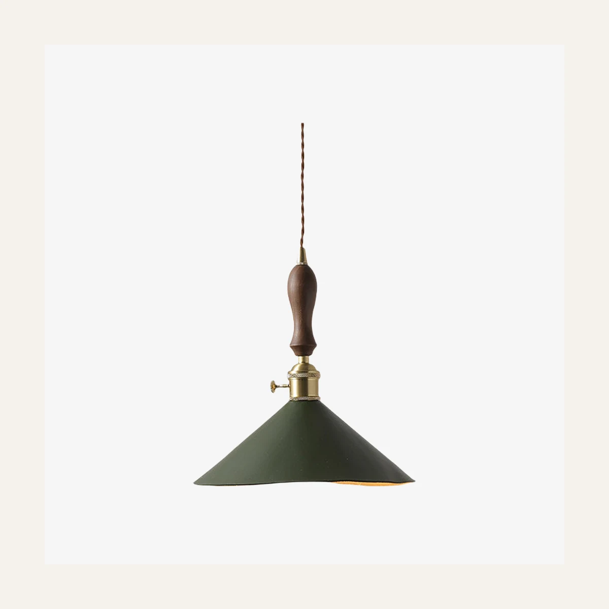 Style A green cone leather pendant light