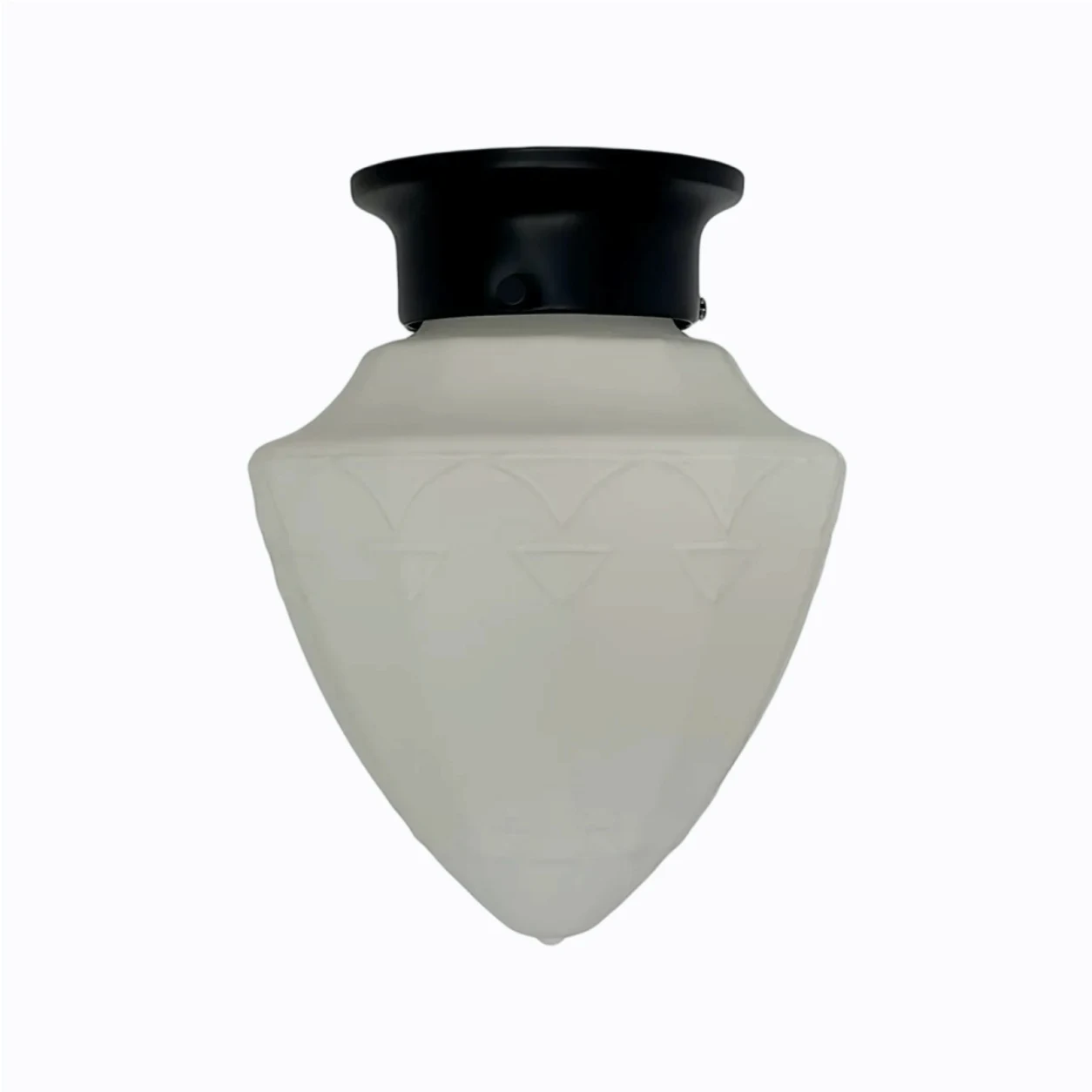 Style M minimalist glass ceiling lamp in black finish