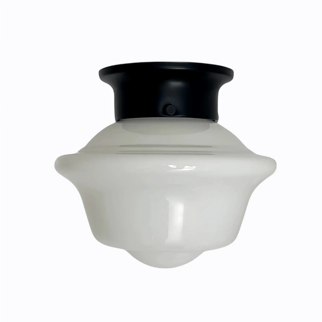 Style L minimalist glass ceiling lamp in black finish