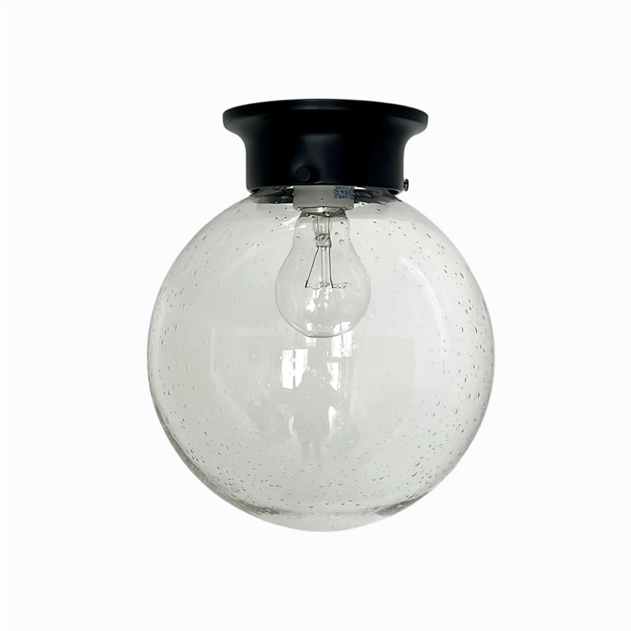 Style I minimalist glass ceiling lamp in black finish
