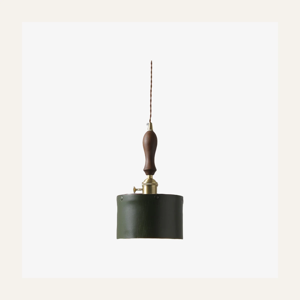 Style B green cylinder leather pendant light