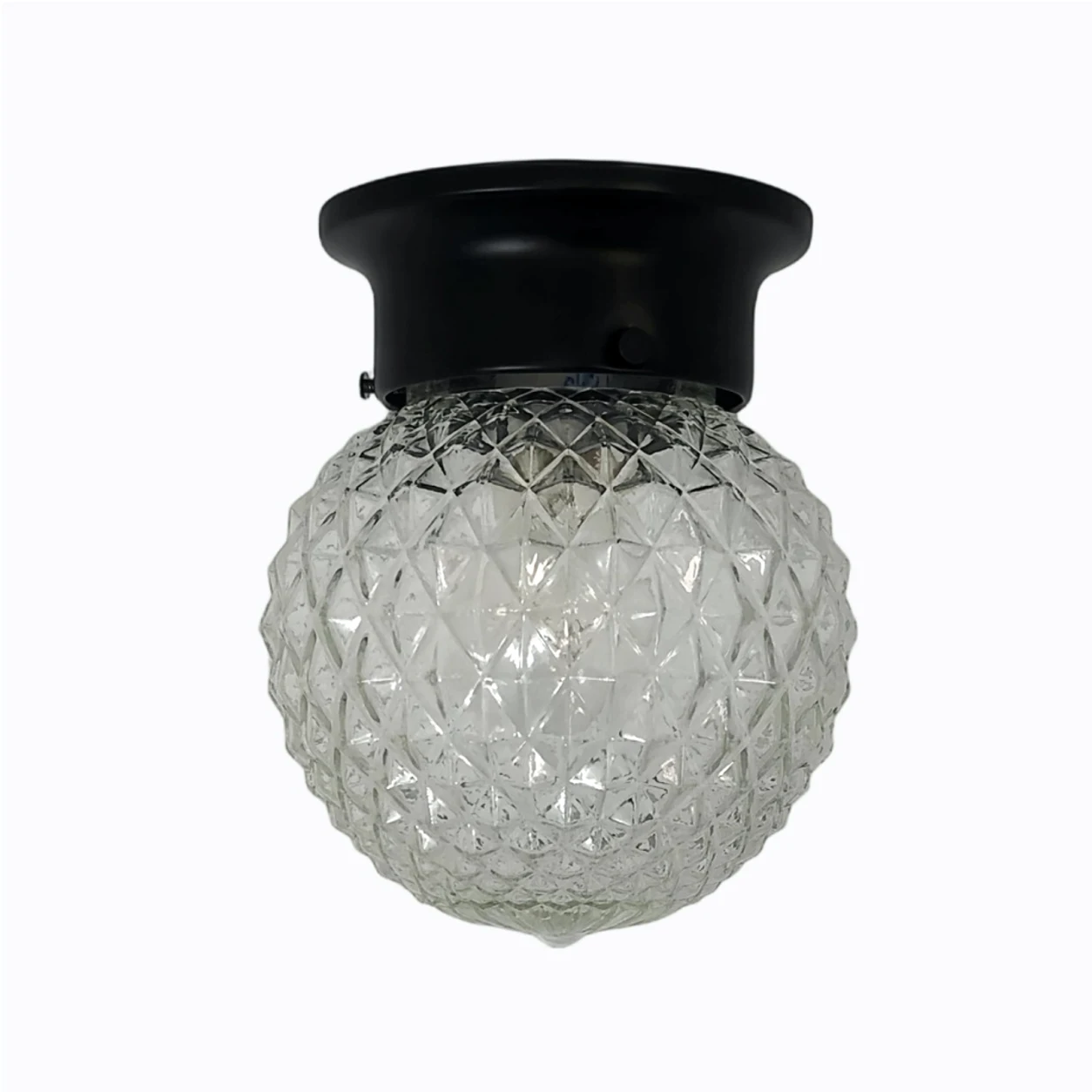 Style C minimalist glass ceiling lamp in black finish