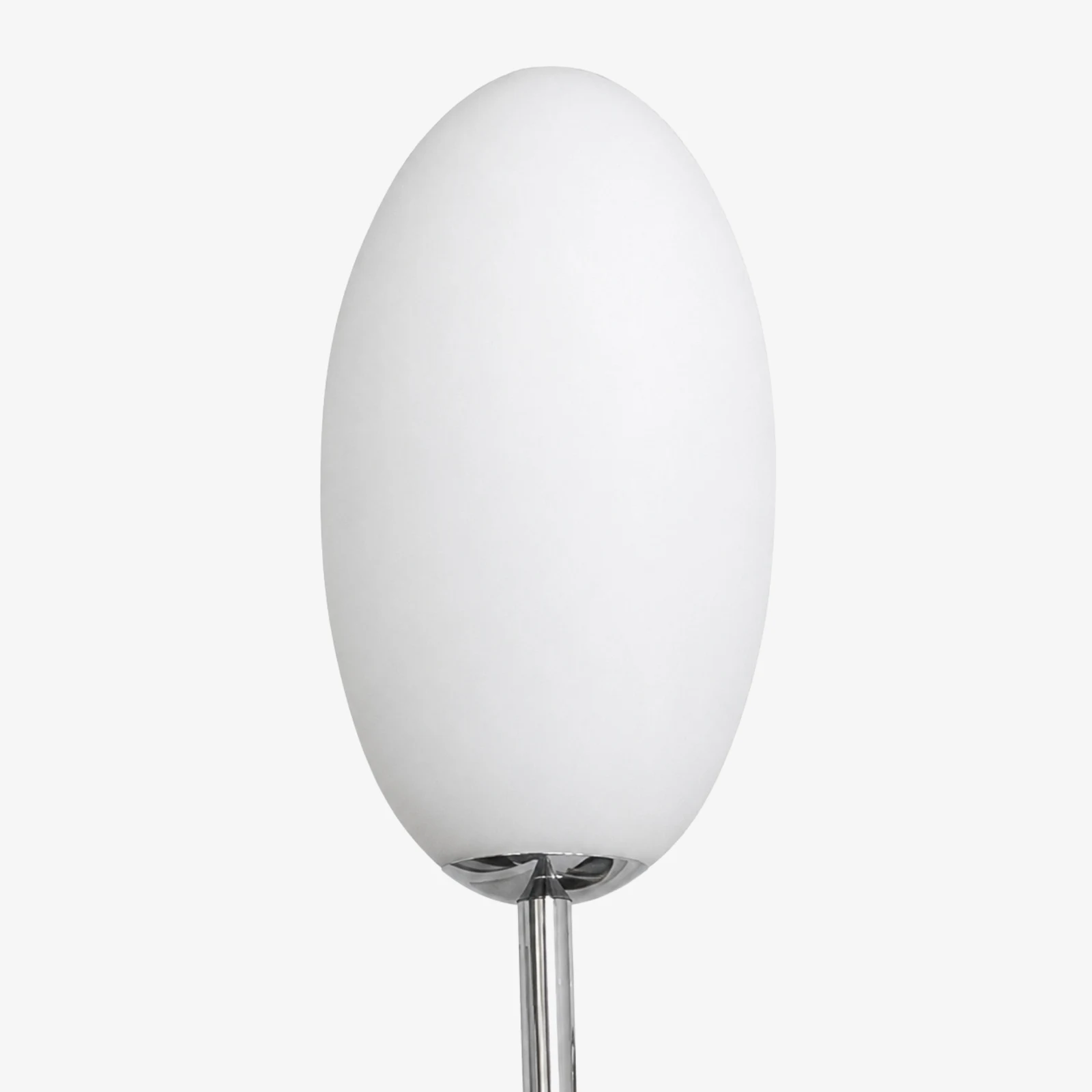 Oval milk glass shade detail