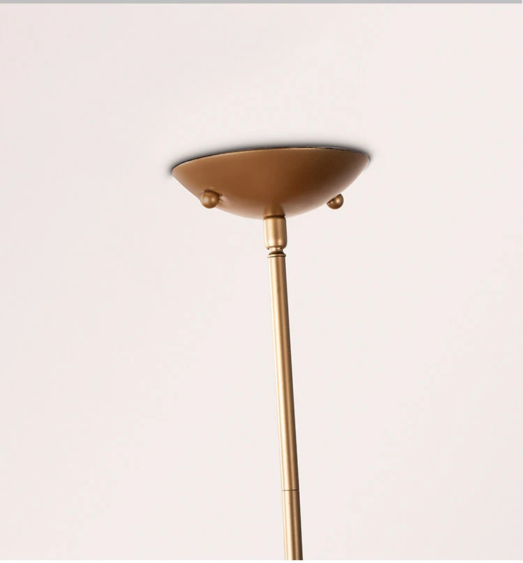 Brass tone ceiling canopy and straight pendant rod