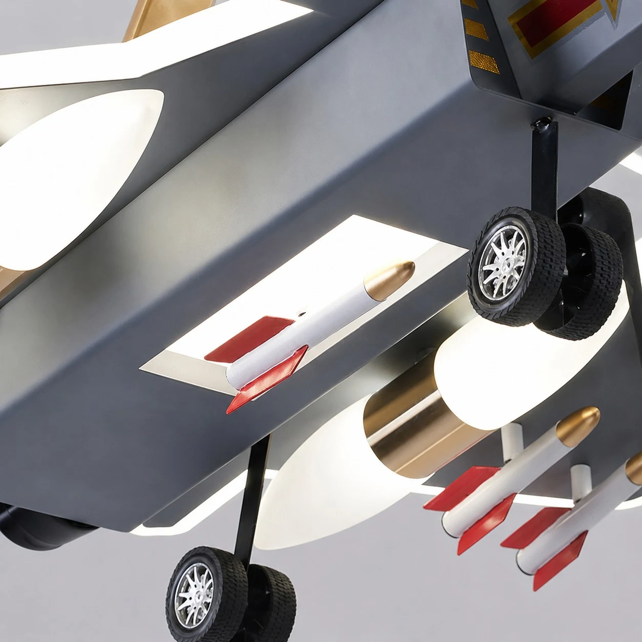 Airplane wing and acrylic panel close detail