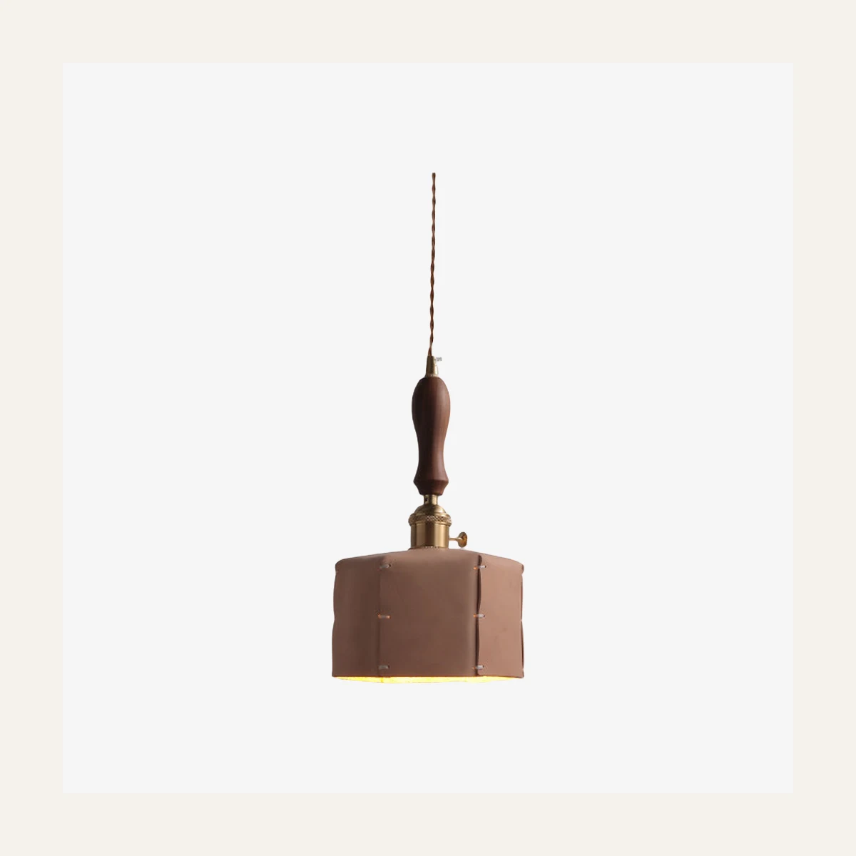 Style D primary color hexagonal leather pendant light