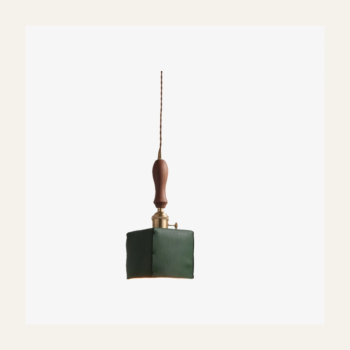 Style C green square leather pendant light