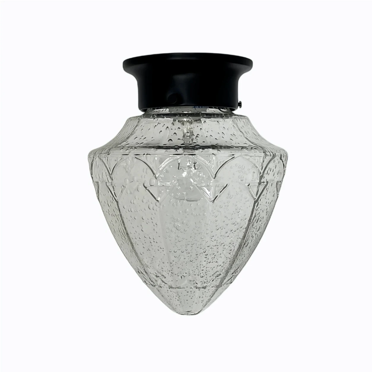 Style G minimalist glass ceiling lamp in black finish