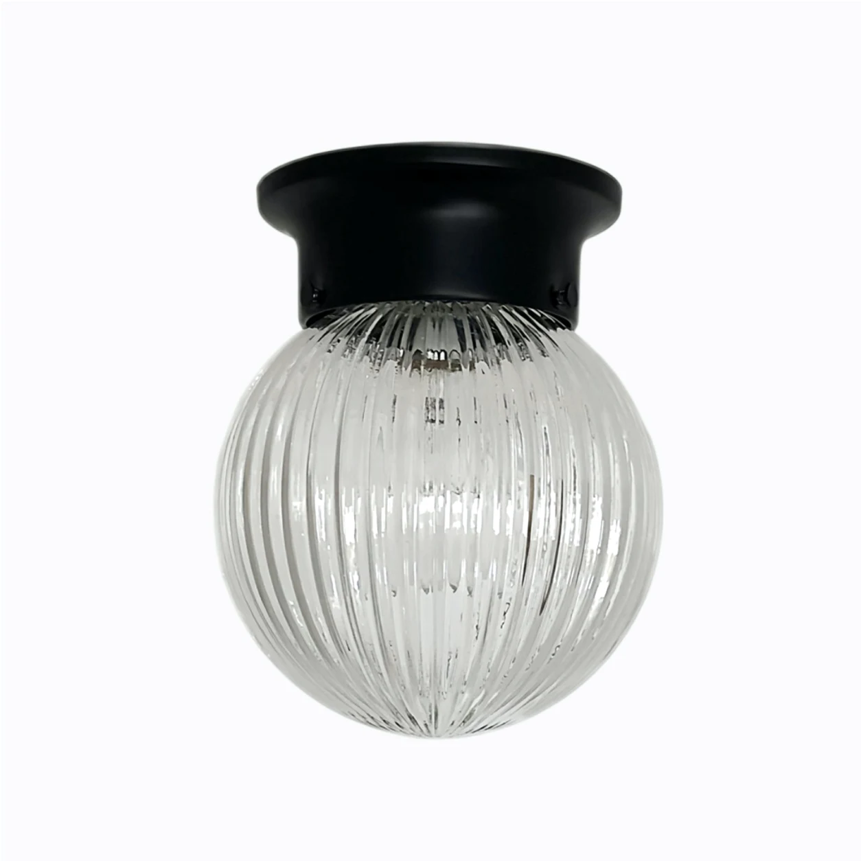 Style K minimalist glass ceiling lamp in black finish