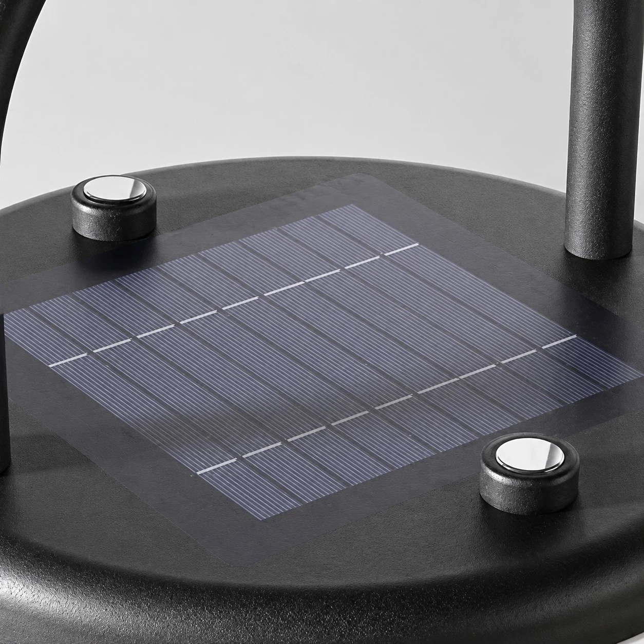 Top solar panel and button detail