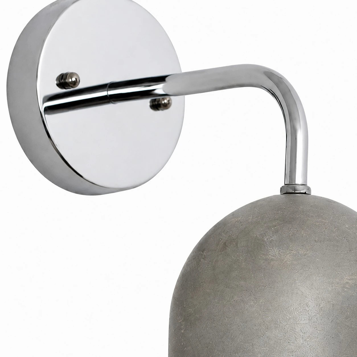round wall plate and metal support arm