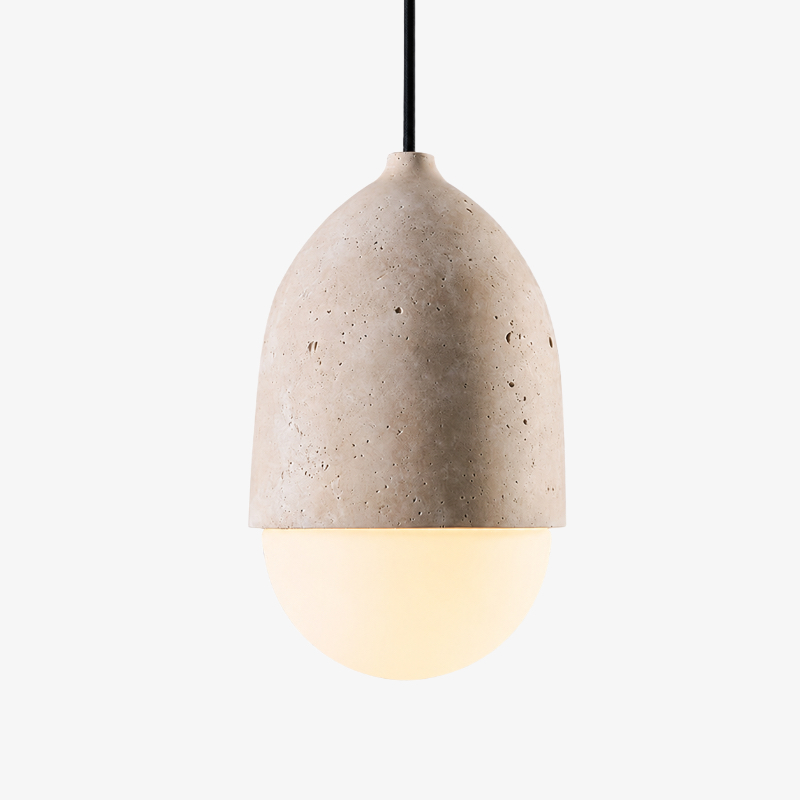 B style travertine pendant light, 5.9 inch / 15 cm