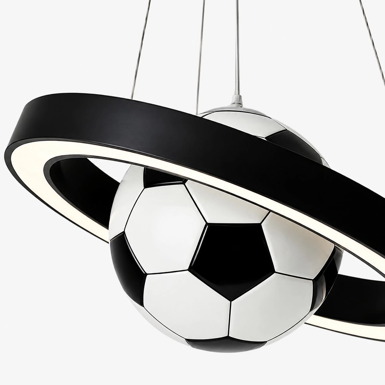 Black ring and soccer ball shade detail