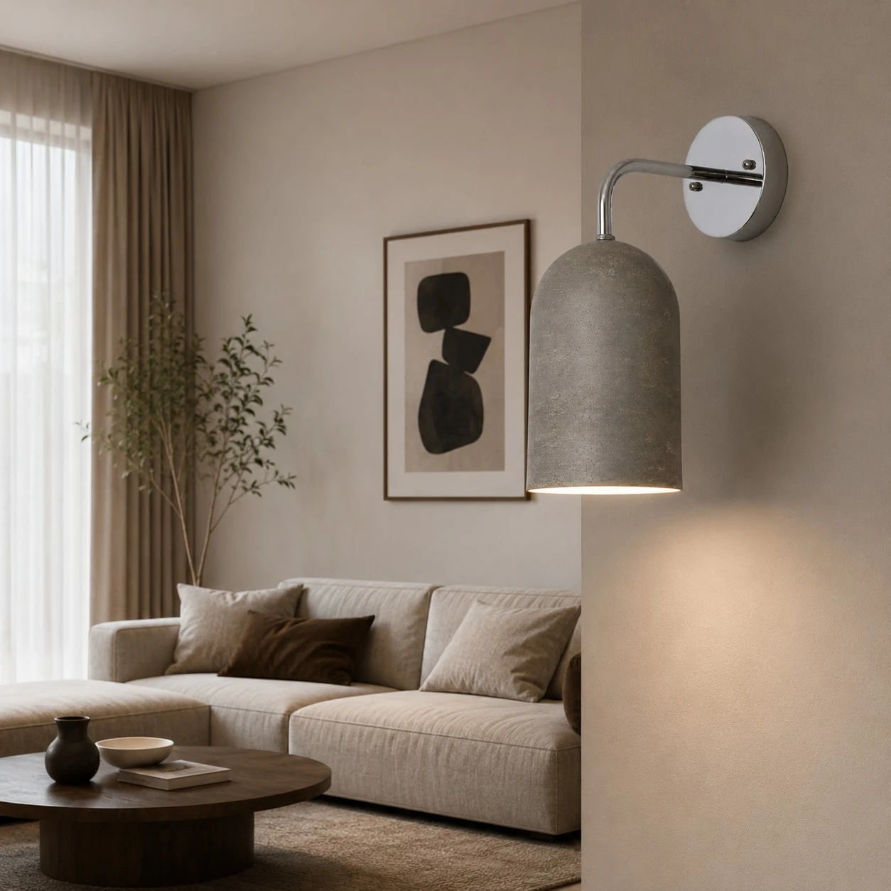 living room wall installation scene