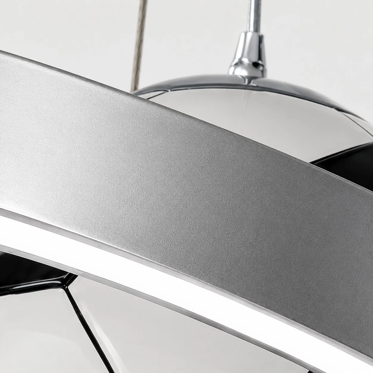 Silver ring and soccer ball shade detail