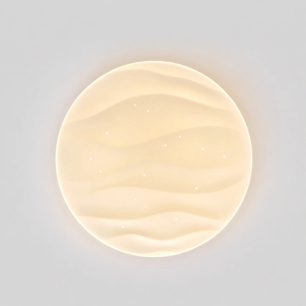 Full top view of the warm glowing diffuser