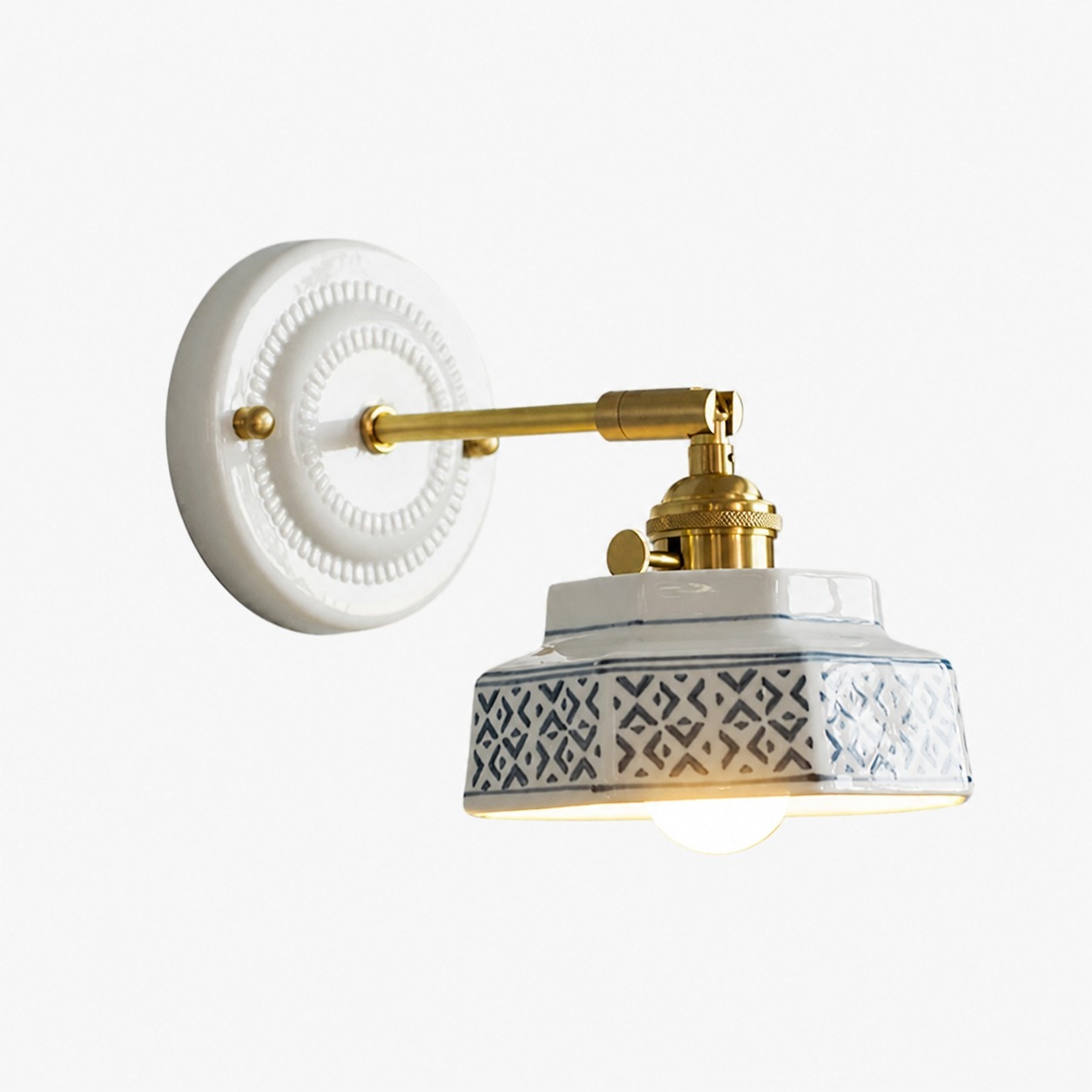 Blue and White Pattern / Ceramics / Style C ceramic wall lamp SKU view
