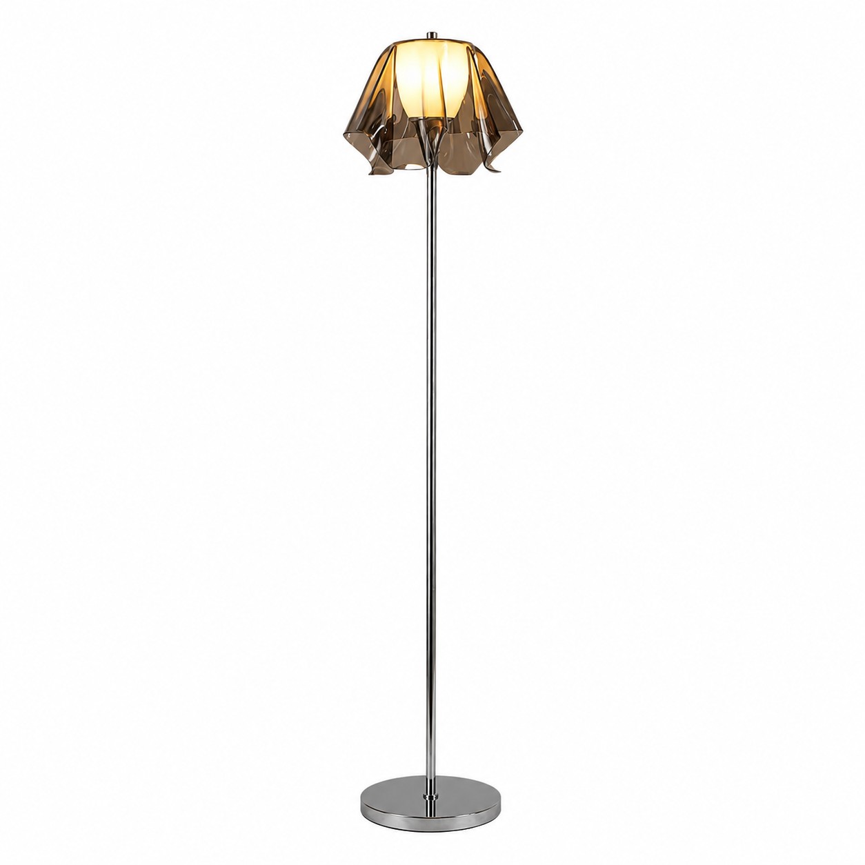 Smoke grey acrylic floor lamp