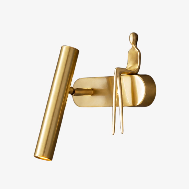 Left brass spotlight wall sconce
