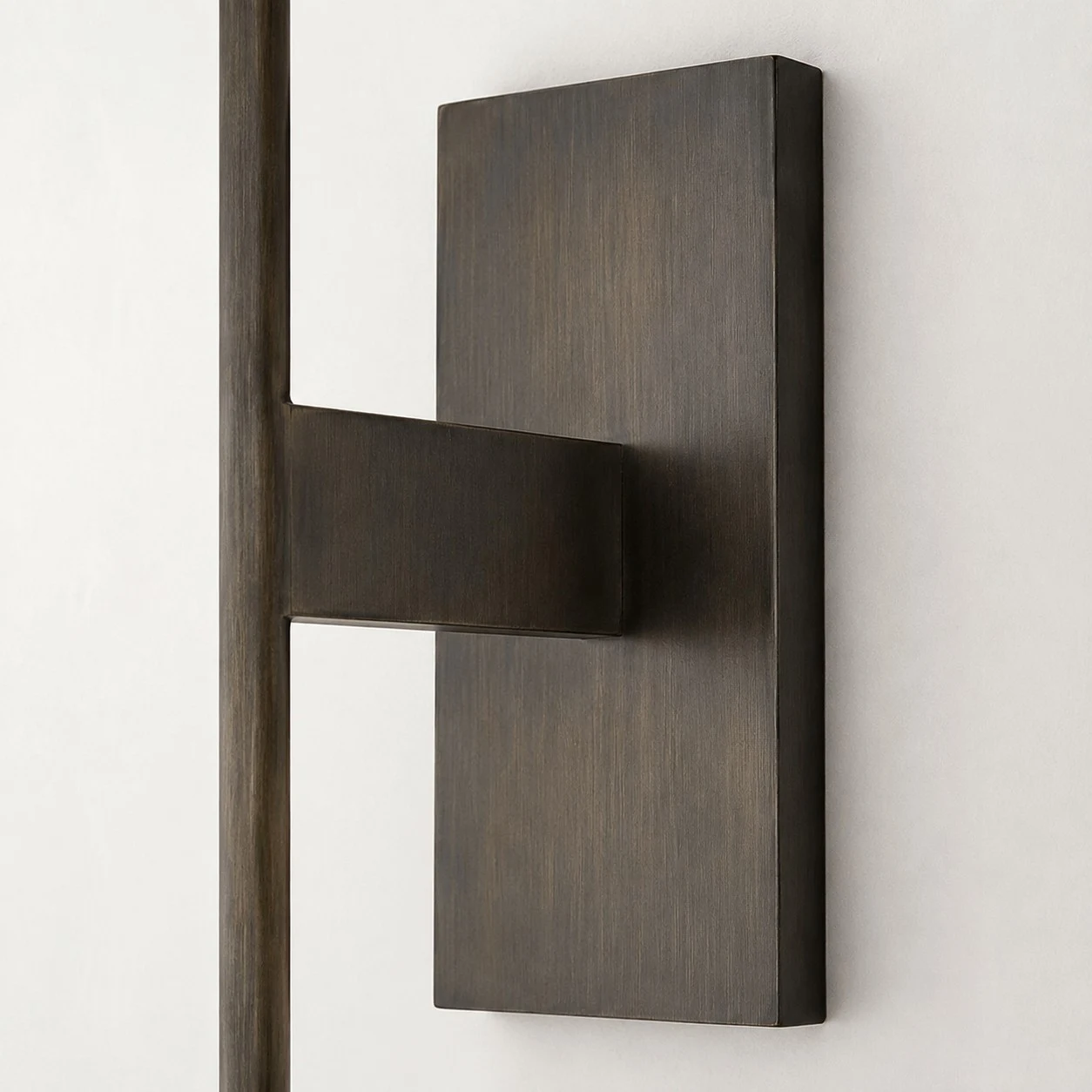 Matte black brass wall plate detail